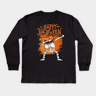 Halloween Happy Halloween dabbing Pumpkin Costume Kids Long Sleeve T-Shirt